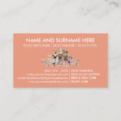 Calm Coral Dogグルーミングブティックペットシッターの子犬 名刺 (裏面)