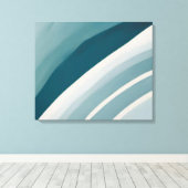 Calm Curved Minimalist Arc -抽象芸術ウォールアート キャンバスプリント (インサイチュ (ウッドフロア))