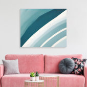 Calm Curved Minimalist Arc -抽象芸術ウォールアート キャンバスプリント (インサイチュ (リビング))