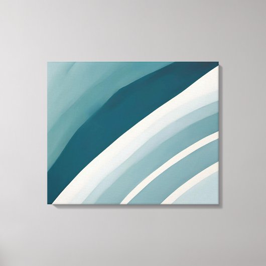 Calm Curved Minimalist Arc -抽象芸術ウォールアート キャンバスプリント (正面)