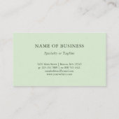 Calm Dark Green Greeneryの葉セラピスト- 名刺 (裏面)