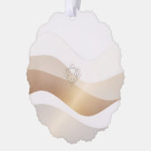 Calm Desert Waves with Fennec Essence | Minimal Se オーナメントカード (左)