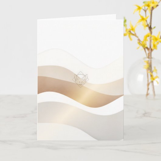 Calm Desert Waves with Fennec Essence | Minimal Se カード (黄色い花)