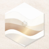 Calm Desert Waves with Fennec Essence | Minimal Se ペーパーコースター (正面)