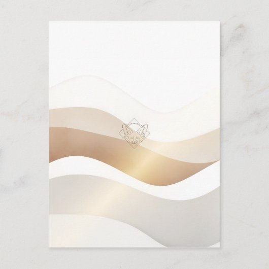 Calm Desert Waves with Fennec Essence | Minimal Se ポストカード (正面)