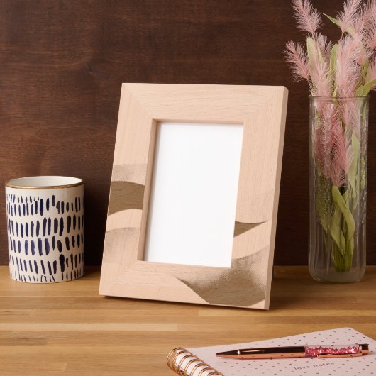 Calm Desert Waves with Fennec Essence | Minimal Se レーザー彫刻フレーム (左)