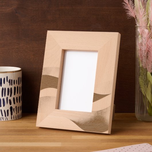 Calm Desert Waves with Fennec Essence | Minimal Se レーザー彫刻フレーム (左)