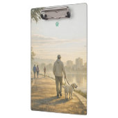 Calm Dog Walk Veterinary Clinic Acrylic Clipboard クリップボード (左)