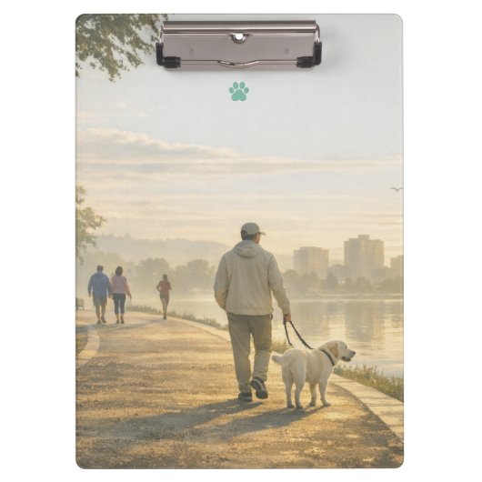 Calm Dog Walk Veterinary Clinic Acrylic Clipboard クリップボード (正面)