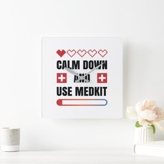 Calm DownとMedkitの使用 スクエア壁時計 (ホーム)