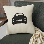 Calm Drive 保 A Figaro Car Black and おもしろい Cream クッション