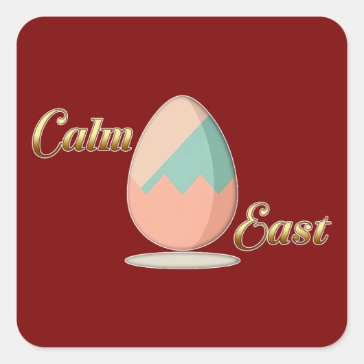 Calm Easter – Aesthetic Egg Art - Autocolante スクエアシール (正面)