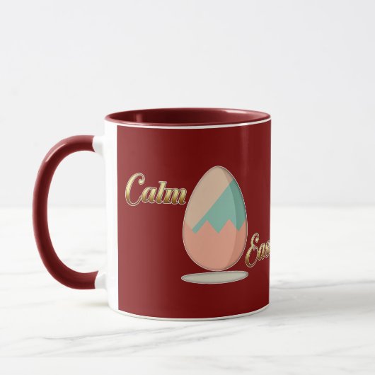 Calm Easter – Aesthetic Egg Art - caneca マグカップ (左)