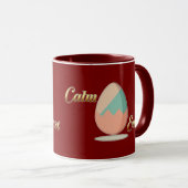 Calm Easter – Aesthetic Egg Art - caneca マグカップ (正面右)