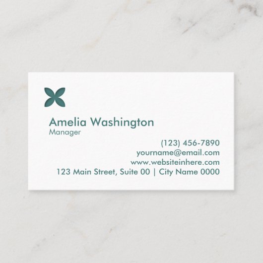 Calm Elegance Minimal Green Beauty Skincare Modern 名刺 (正面)