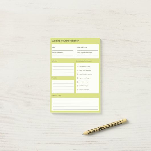 Calm Evening Routine Planner ポストイット (デスク上)