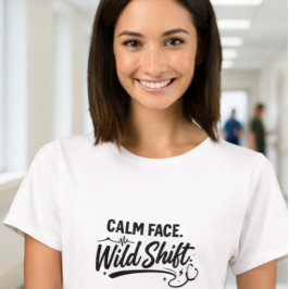 Calm Face Wild Shift Frontline Woman Nurse T-Shirt Tシャツ