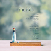 Calm Gray Minimalist Lighthouse Menu アクリルサイン (ニュートラル)
