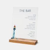 Calm Gray Minimalist Lighthouse Menu アクリルサイン (傾斜)