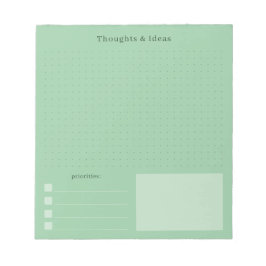 Calm Green and minimal Thoughts & Ideas  ノートパッド