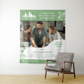 Calm Green Leaves Wellness Promo Small Business タペストリー (インサイチュ)