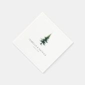 Calm Green Minimalist Evergreen Tree スタンダードカクテルナプキン (角)