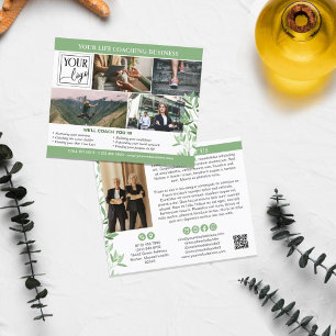 Calm GreeneryフォトコラージロゴQRプロモーション チラシ