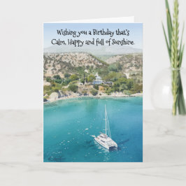 Calm, Happy and full of Sunshine Birthday Card カード