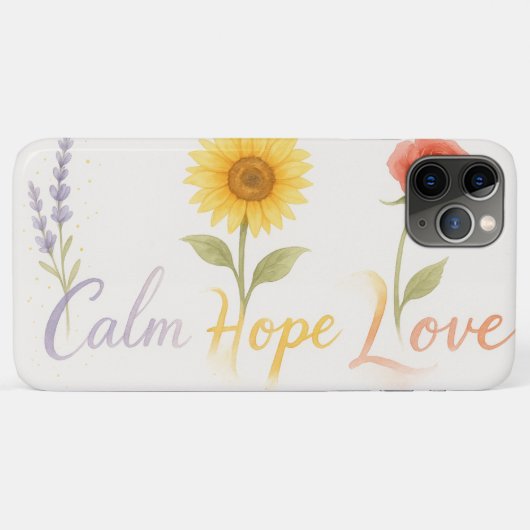 Calm Hope LoveフローラiPhone Case with Sunflower & Case-Mate iPhoneケース (裏面(横))