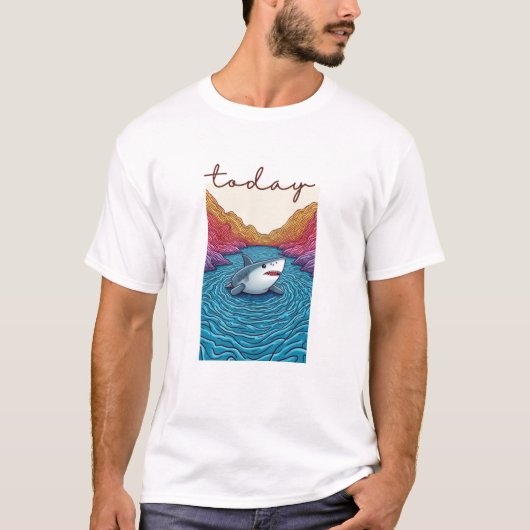 Calm Horizon Valley Line Art Tシャツ (正面)