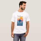 Calm Horizon Valley Line Art Tシャツ (正面フル)