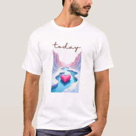 Calm Horizon Valley Line Art Tシャツ