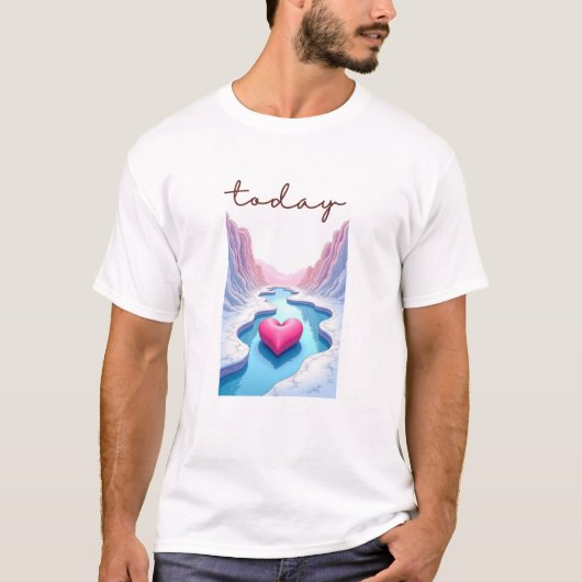 Calm Horizon Valley Line Art Tシャツ (正面)