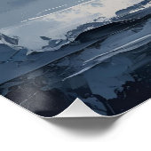 Calm Horizons -抽象芸術ブルー&グレーテクスチャードの土地 ポスター (コーナー)