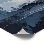 Calm Horizons -抽象芸術ブルー&グレーテクスチャードの土地 ポスター (角)