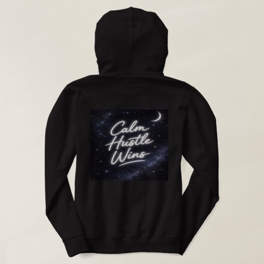 Calm Hustle Wins Women’s Hoodie – Aesthetic Galaxy パーカ (デザイン裏面)
