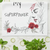 Calm Is My Superpower | 自己の信頼と自信 キッチンタオル (折り畳み)