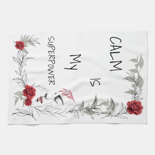 Calm Is My Superpower | 自己の信頼と自信 キッチンタオル (横)