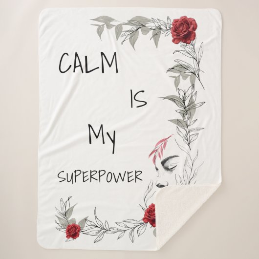Calm Is My Superpower | 自己の信頼と自信 シェルパブランケット (正面)