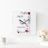 Calm Is My Superpower | 自己の信頼と自信 スクエア壁時計 (ホーム)