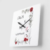 Calm Is My Superpower | 自己の信頼と自信 スクエア壁時計 (傾斜)