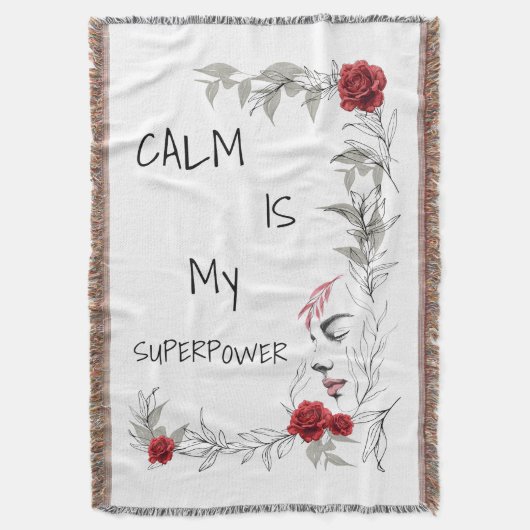 Calm Is My Superpower | 自己の信頼と自信 スローブランケット (正面縦)