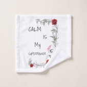 Calm Is My Superpower | 自己の信頼と自信 バスタオルセット (ウォッシュタオル)