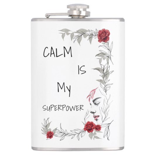 Calm Is My Superpower | 自己の信頼と自信 フラスク (正面)