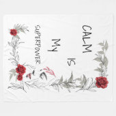 Calm Is My Superpower | 自己の信頼と自信 フリースブランケット (正面(横))