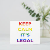 Calm It's Legal 保 Support LGBTポストカード ポストカード (スタンド正面)