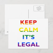 Calm It's Legal 保 Support LGBTポストカード ポストカード (正面/裏面)
