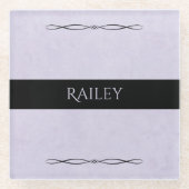 Calm Lavender Minimalist Desk Glass Coaster ガラスコースター (正面)