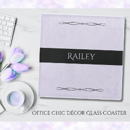 Calm Lavender Minimalist Desk Glass Coaster ガラスコースター