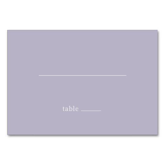 Calm Lavender Minimalist Table Number テーブルナンバー (正面)